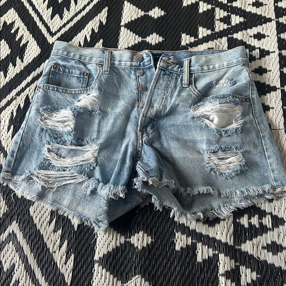 Aeropostale 90s High Rise Denim Shorts size 10 - Picture 1 of 8